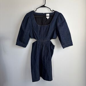 Cinq a Sept 5a7 Lani Denim Cut-Out Mini Dress Indigo Blue Jean